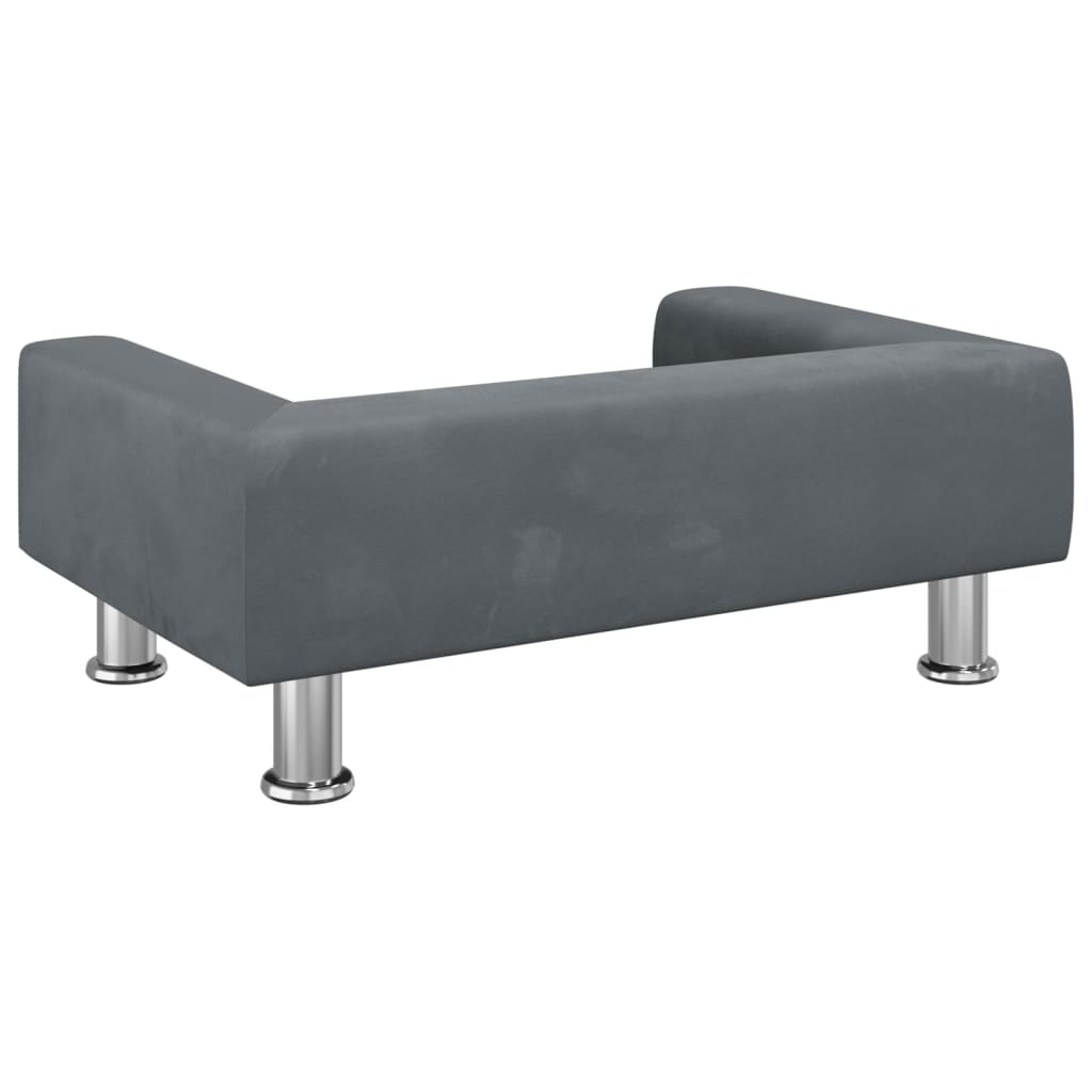 Dog bed, dark grey, 70x45x26.5 cm, velvet
