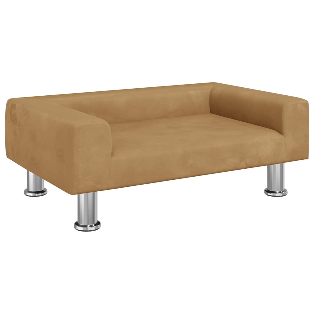 Dog bed, brown, 70x45x26.5 cm, velvet