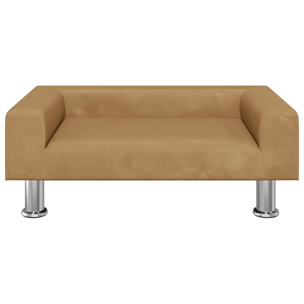 Dog bed, brown, 70x45x26.5 cm, velvet