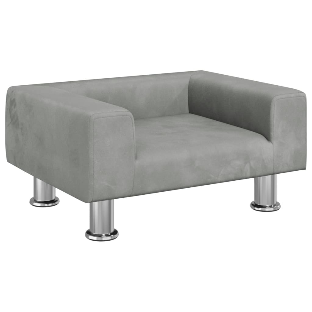 Dog bed, light grey, 50x40x26.5 cm, velvet
