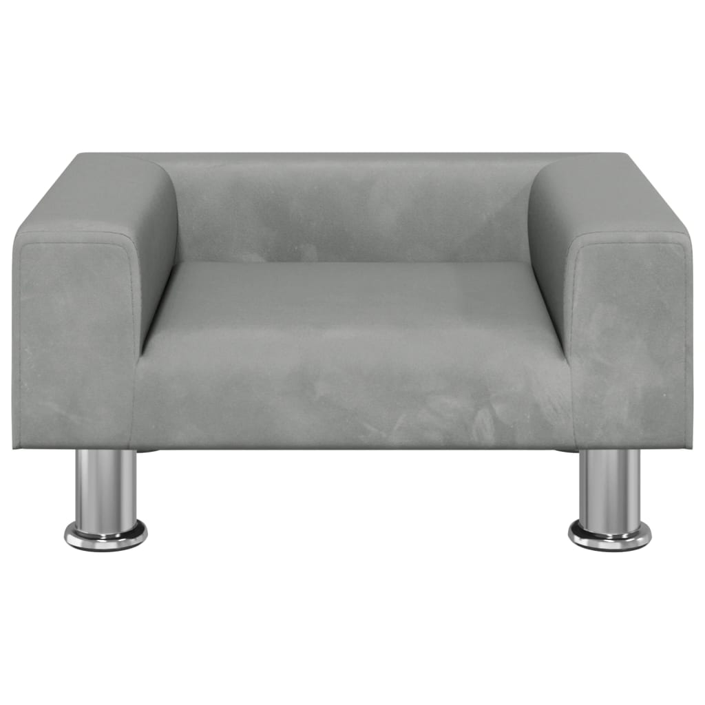 Dog bed, light grey, 50x40x26.5 cm, velvet