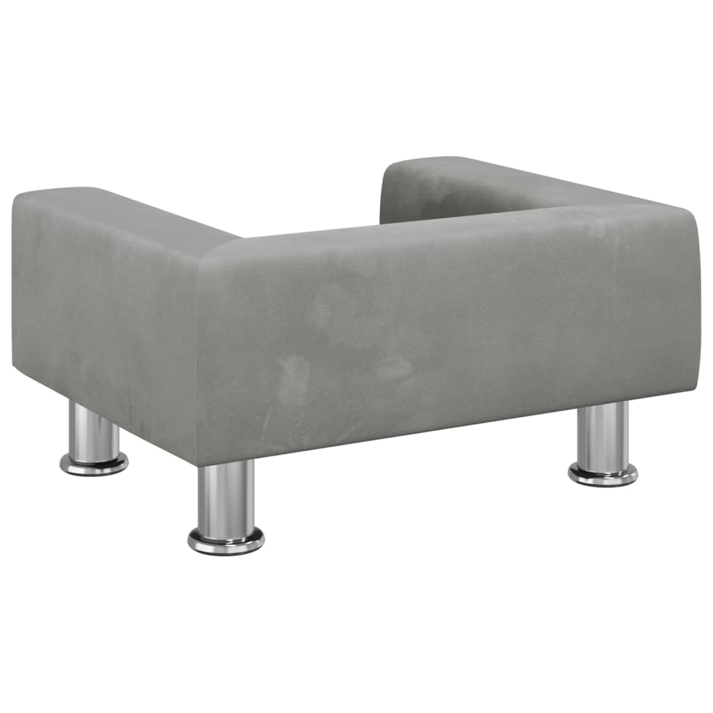 Dog bed, light grey, 50x40x26.5 cm, velvet