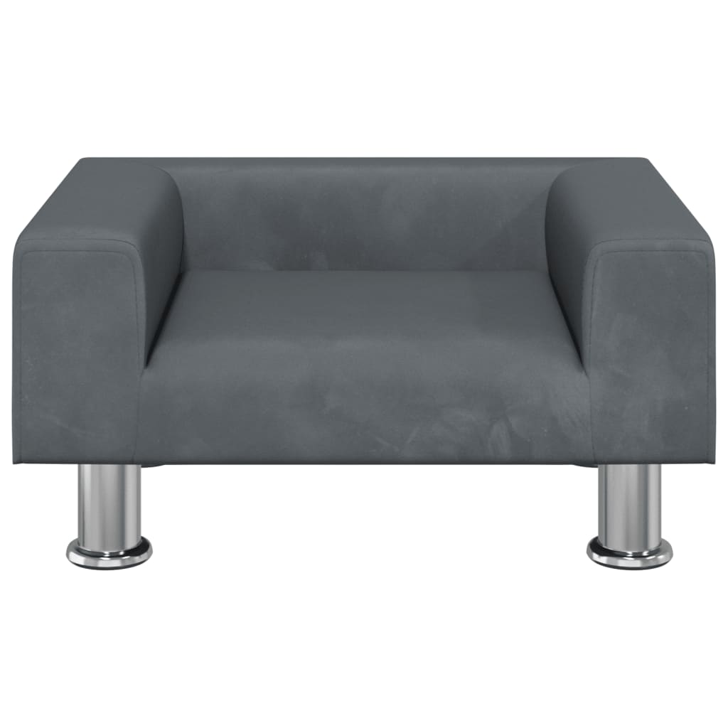 Dog bed, dark grey, 50x40x26.5 cm, velvet