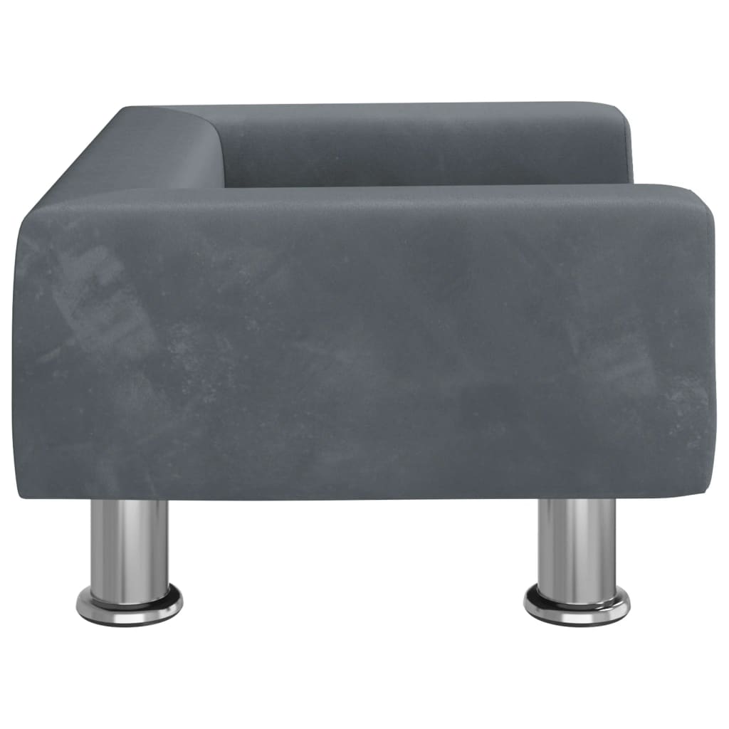 Dog bed, dark grey, 50x40x26.5 cm, velvet