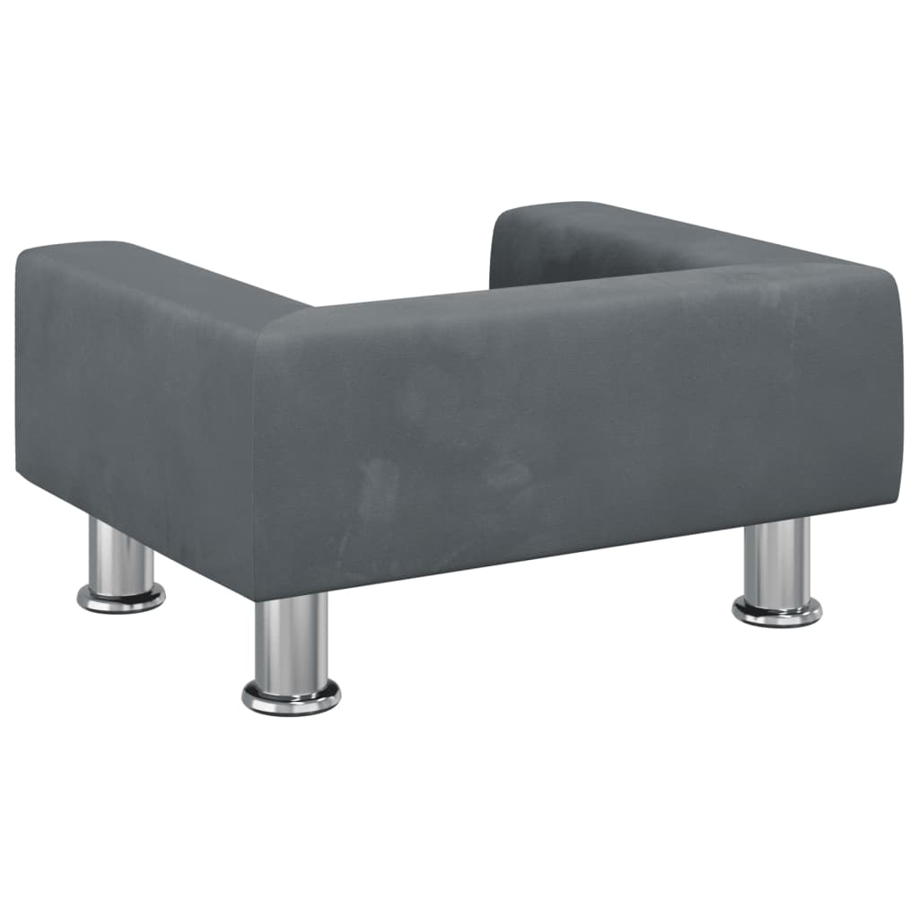 Dog bed, dark grey, 50x40x26.5 cm, velvet