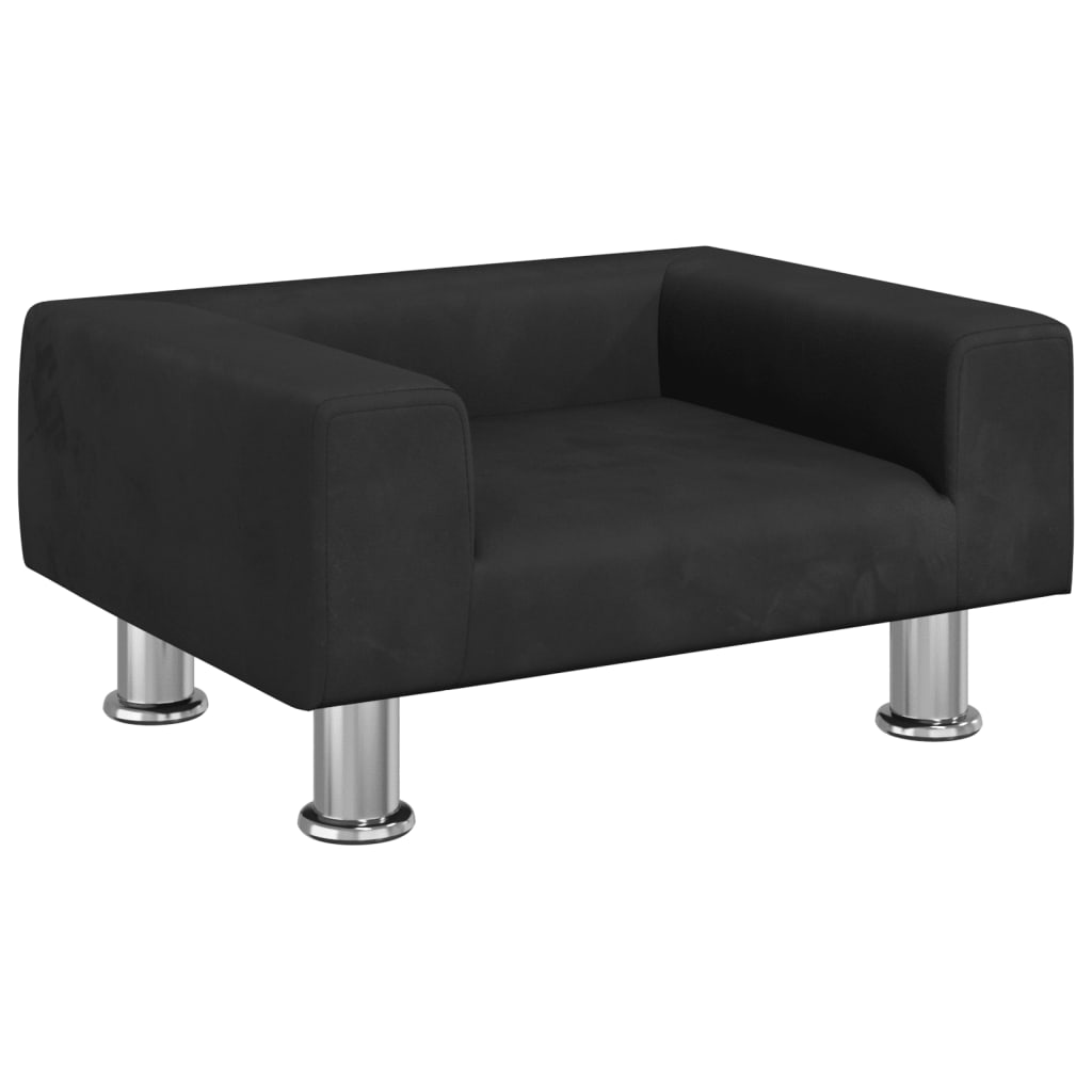 Dog bed, black, 50x40x26.5 cm, velvet