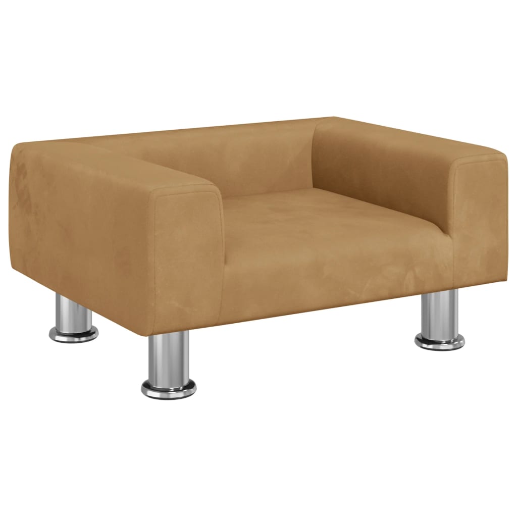 Dog bed, brown, 50x40x26.5 cm, velvet