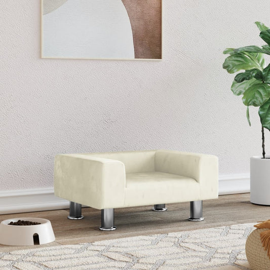 Dog bed, cream, 50x40x26.5 cm, velvet