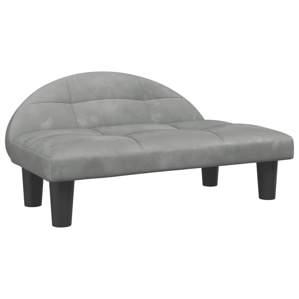 Dog bed, light grey, 70x52x30 cm, velvet