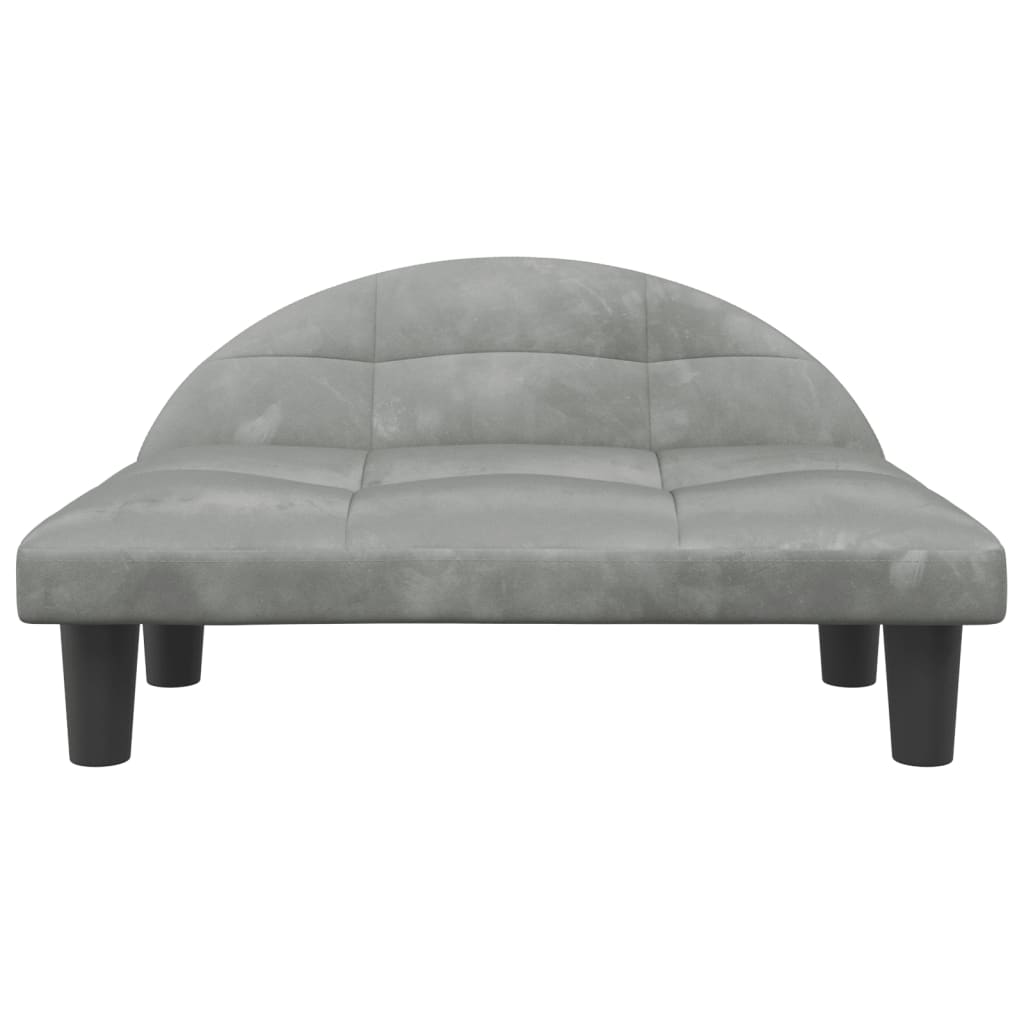 Dog bed, light grey, 70x52x30 cm, velvet