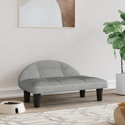 Dog bed, light grey, 70x52x30 cm, velvet