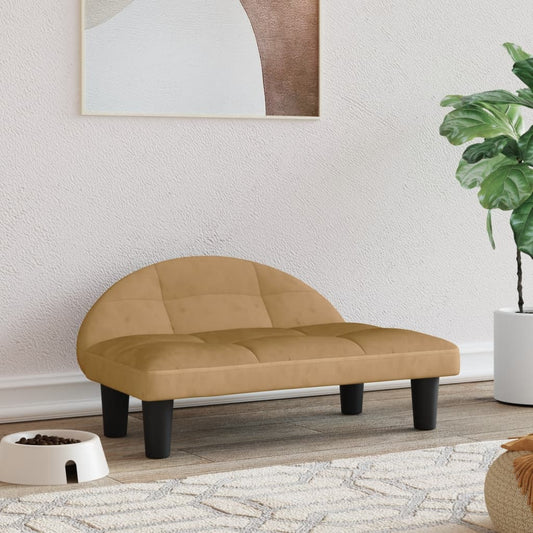 Dog bed, brown, 70x52x30 cm, velvet