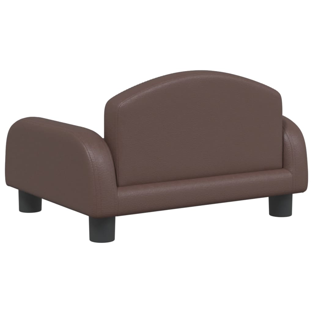 Dog bed, brown, 50x40x30 cm, ecological leather