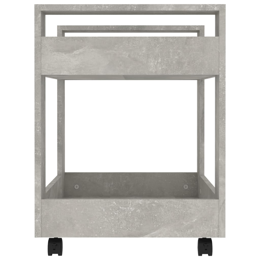 Cărucior de birou, gri beton, 60x45x60 cm, lemn prelucrat