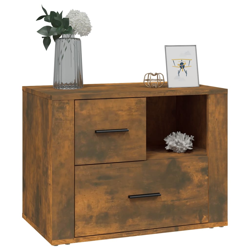 Bedside table, smoky oak, 60x36x45 cm, composite wood