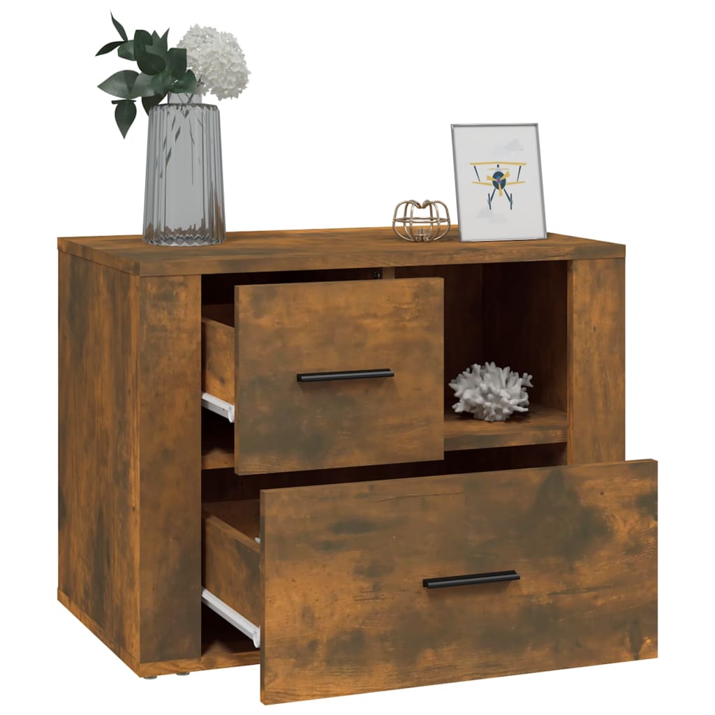 Bedside table, smoky oak, 60x36x45 cm, composite wood