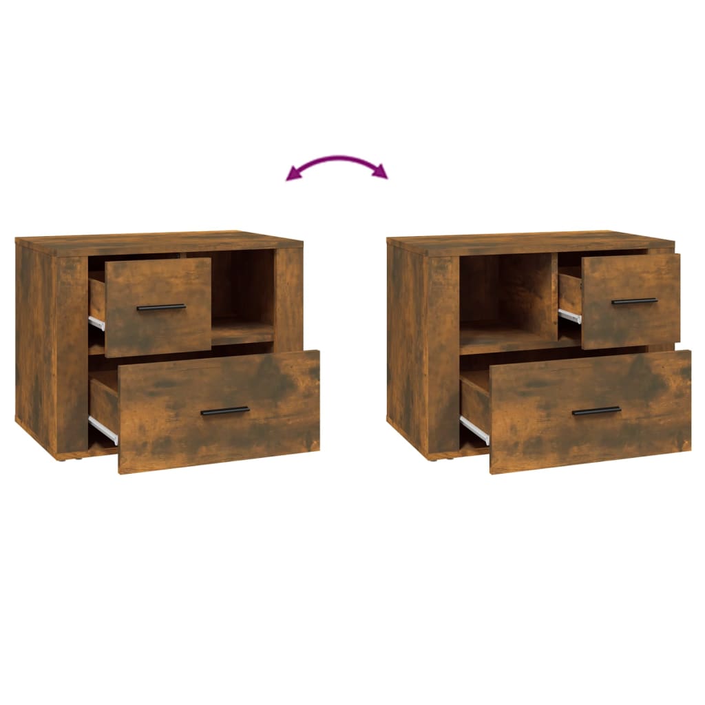 Bedside table, smoky oak, 60x36x45 cm, composite wood