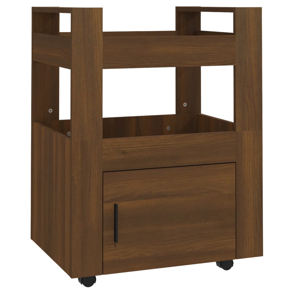 Kitchen trolley, brown oak, 60x45x80 cm, processed wood