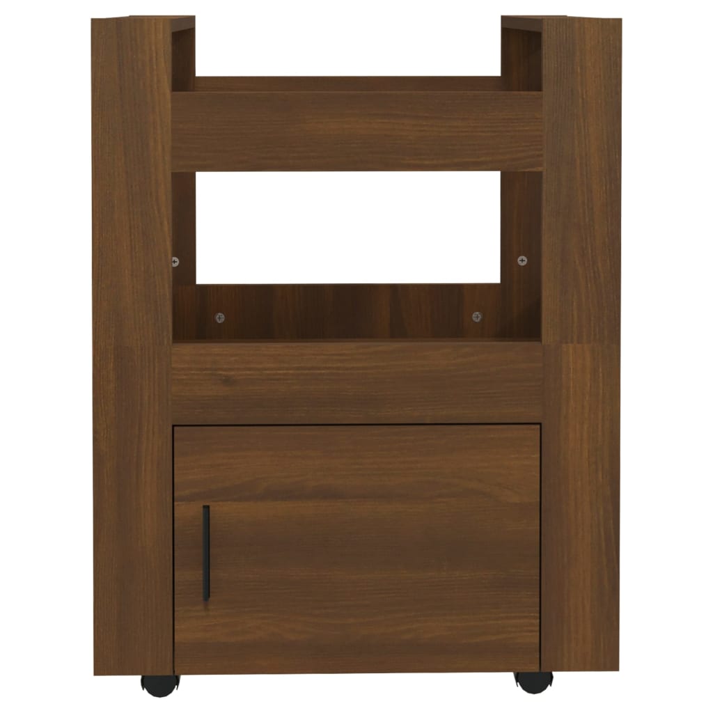 Kitchen trolley, brown oak, 60x45x80 cm, processed wood