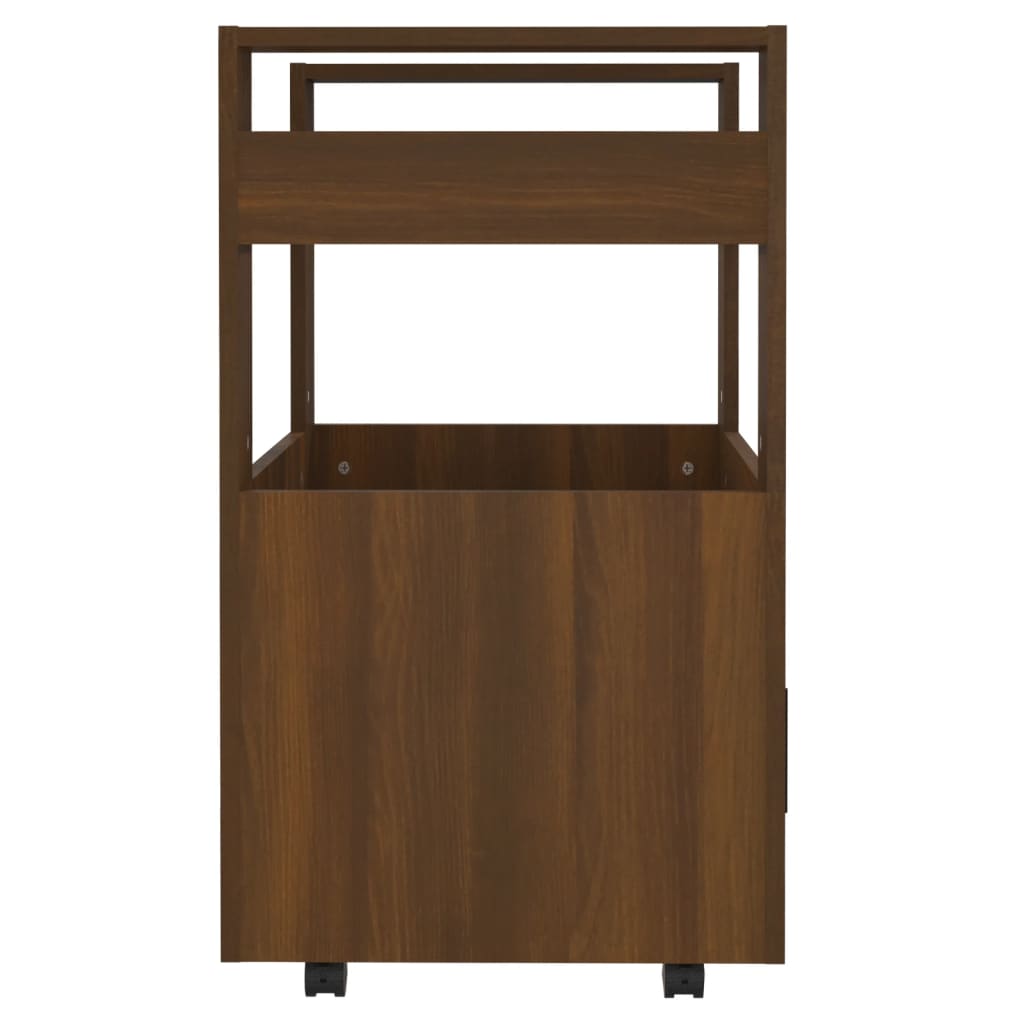 Kitchen trolley, brown oak, 60x45x80 cm, processed wood