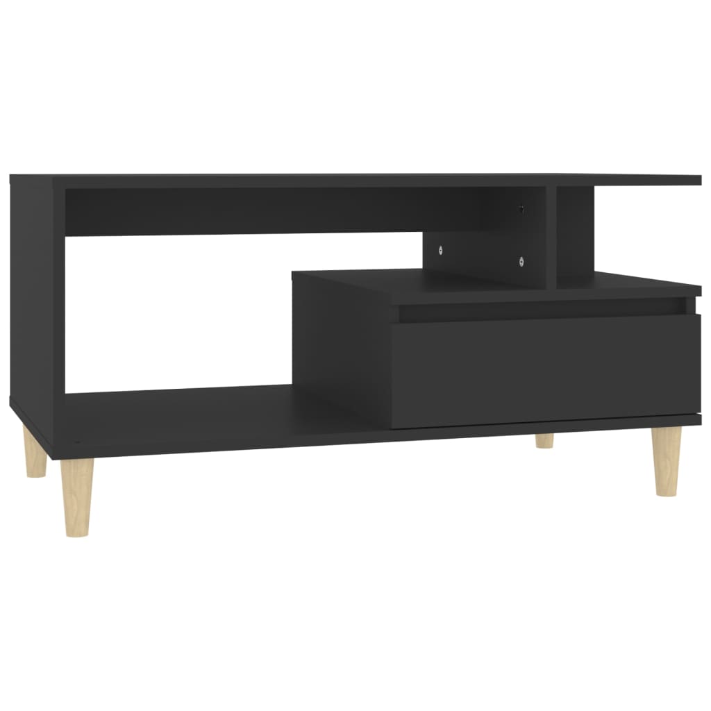 Coffee table, black, 90x49x45 cm, composite wood