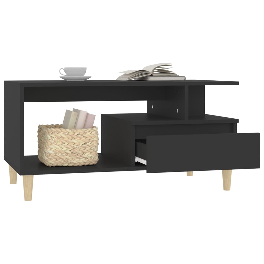 Coffee table, black, 90x49x45 cm, composite wood