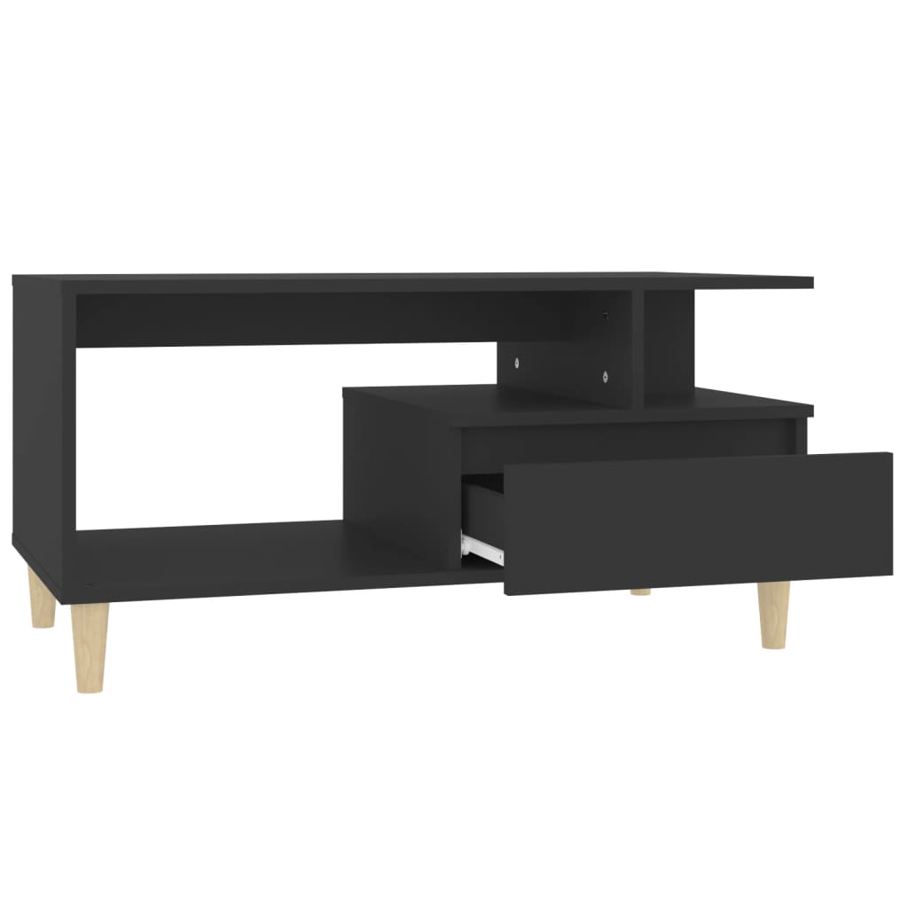 Coffee table, black, 90x49x45 cm, composite wood