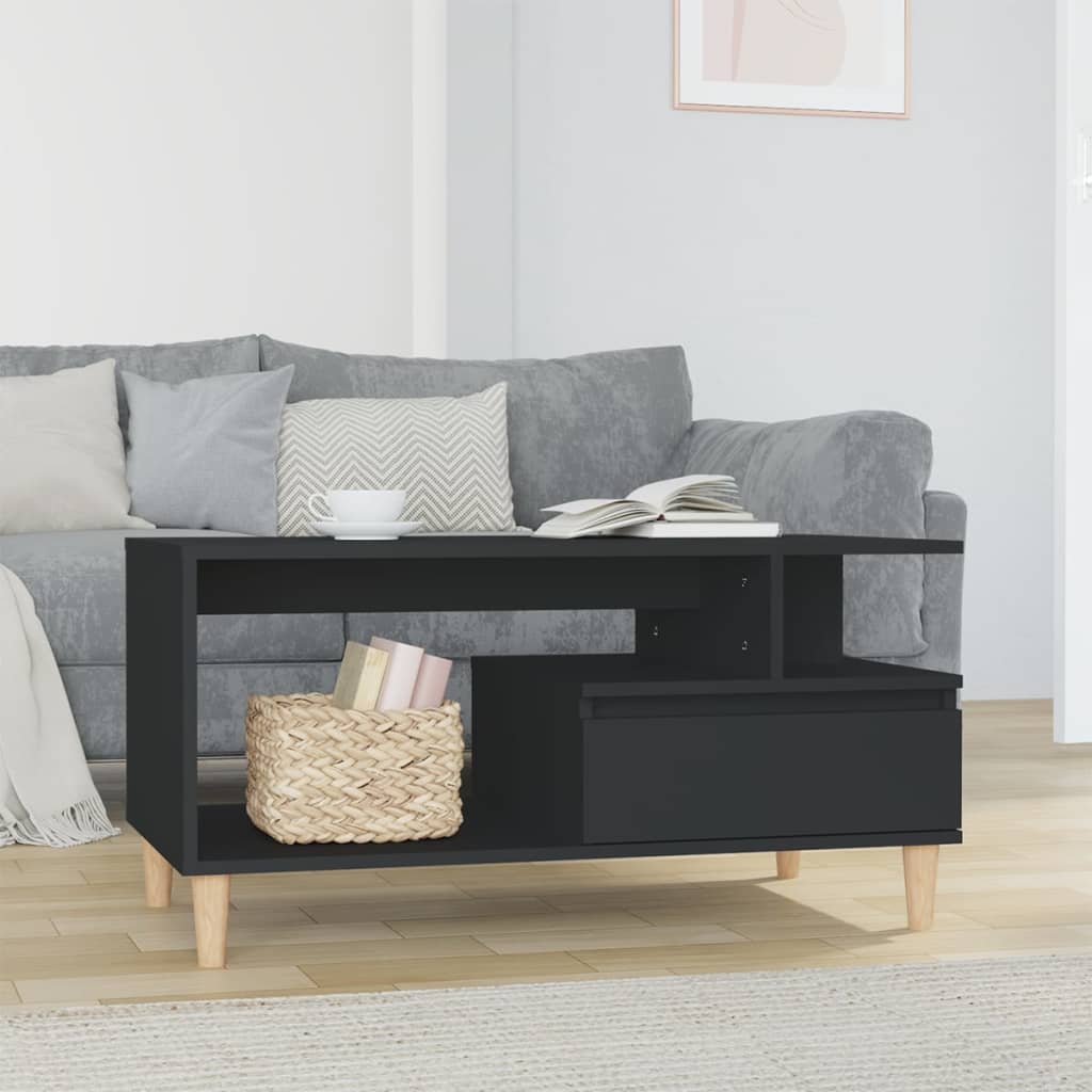 Coffee table, black, 90x49x45 cm, composite wood