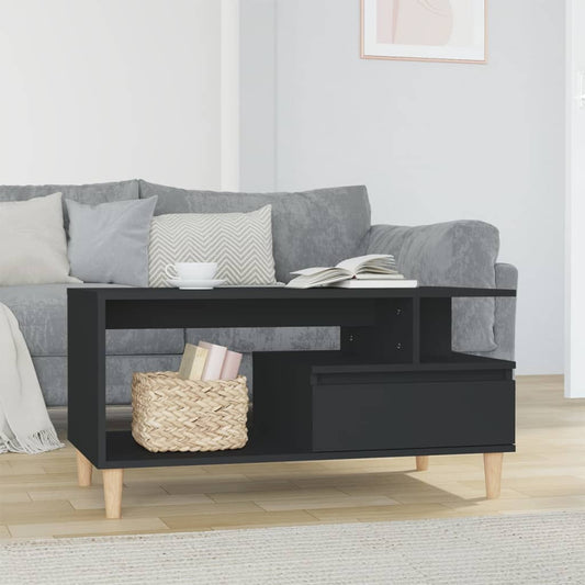 Coffee table, black, 90x49x45 cm, composite wood
