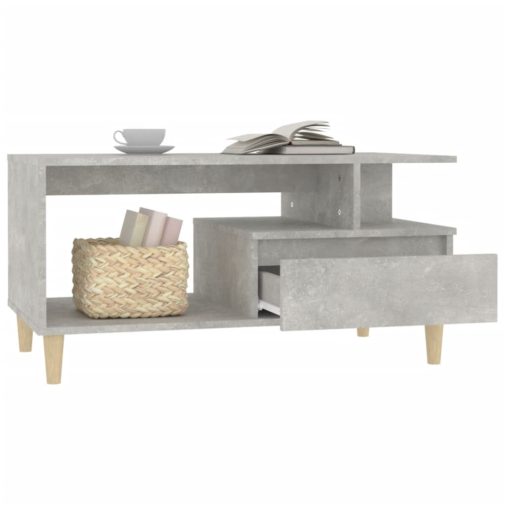 Coffee table, concrete gray, 90x49x45 cm, processed wood