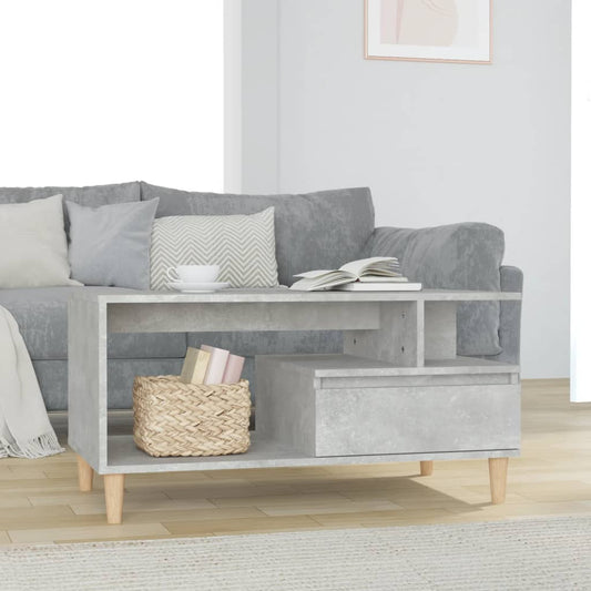 Coffee table, concrete gray, 90x49x45 cm, processed wood