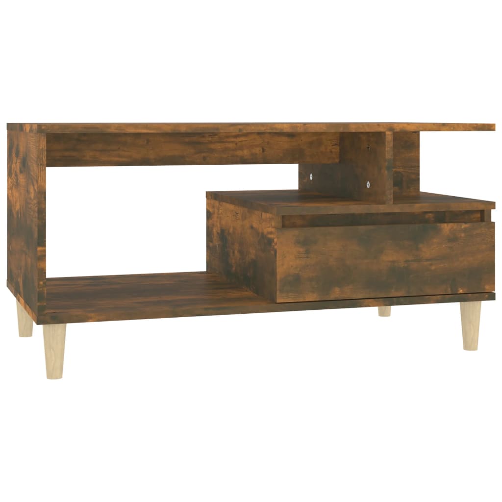 Coffee table, smoky oak, 90x49x45 cm, processed wood