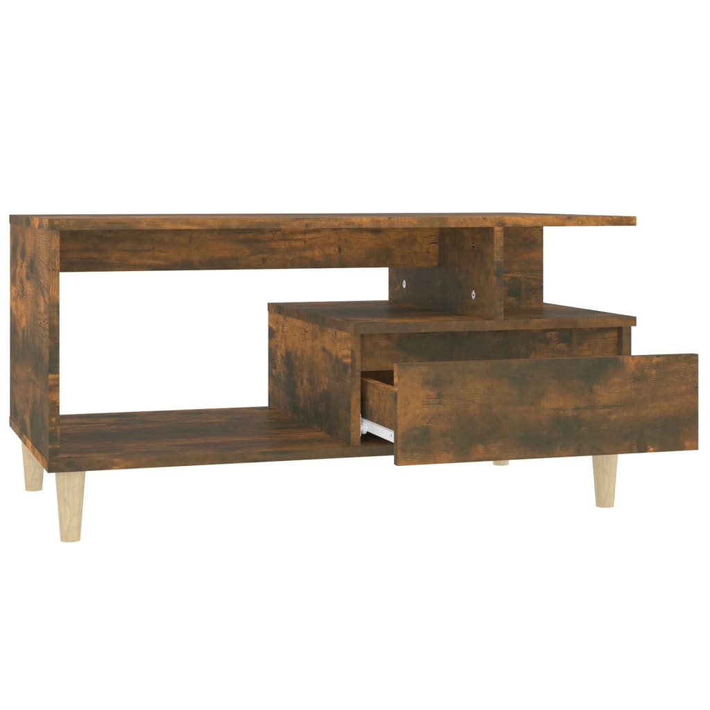 Coffee table, smoky oak, 90x49x45 cm, processed wood
