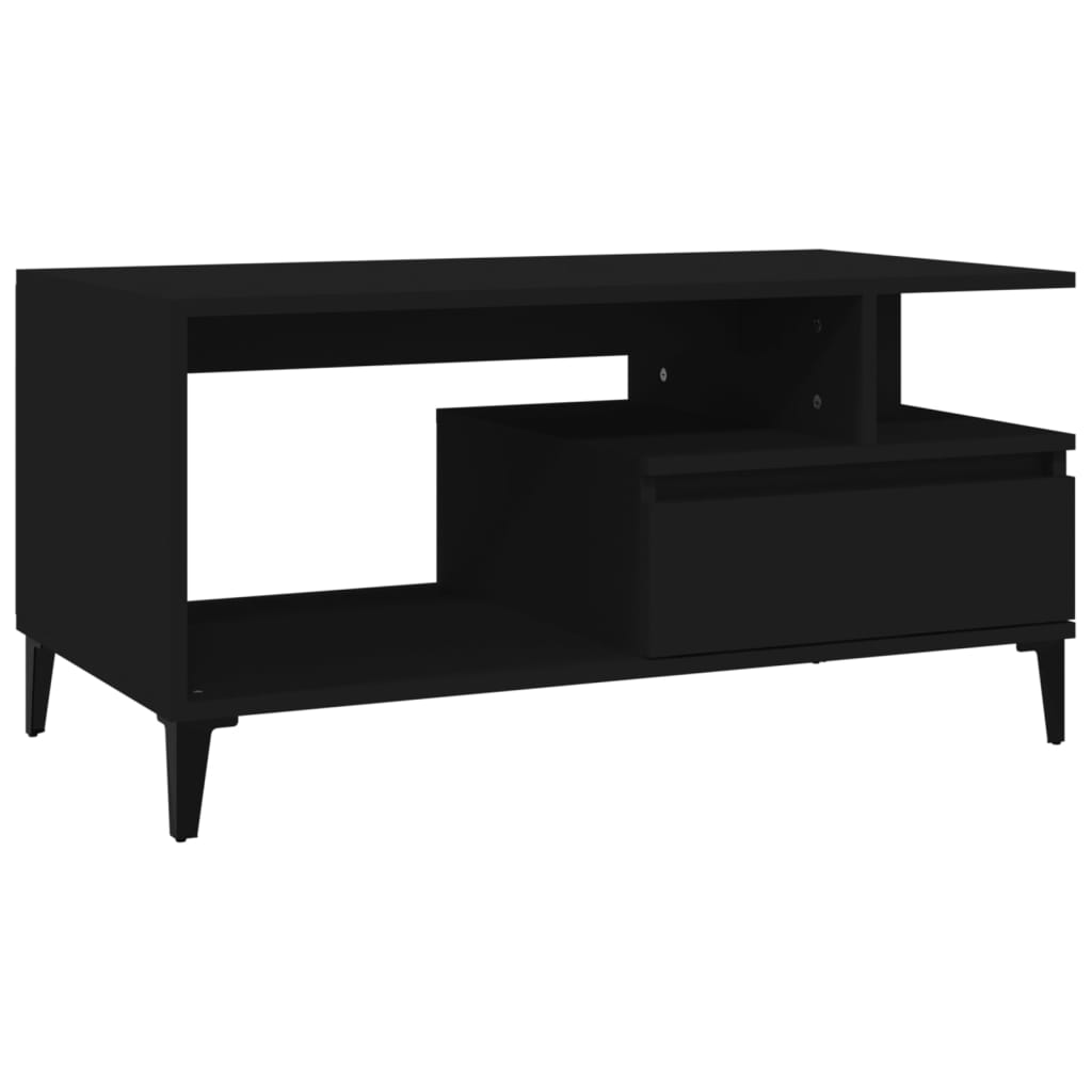 Coffee table, black, 90x49x45 cm, composite wood
