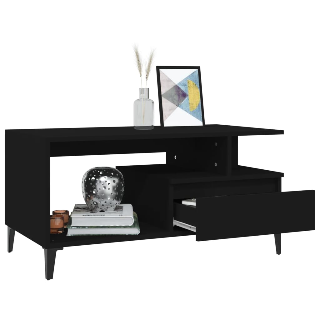 Coffee table, black, 90x49x45 cm, composite wood