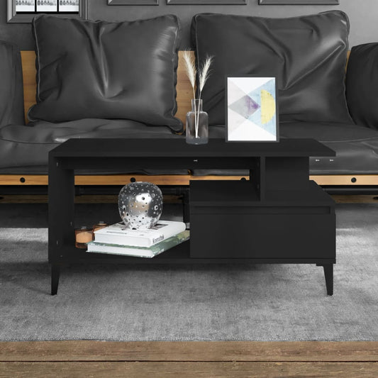 Coffee table, black, 90x49x45 cm, composite wood