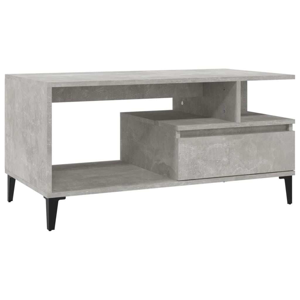 Coffee table, concrete gray, 90x49x45 cm, processed wood
