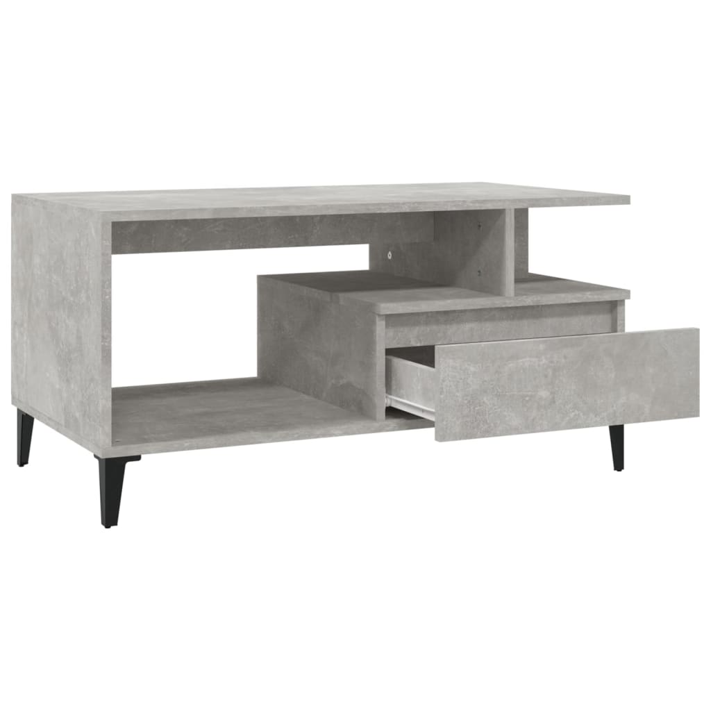 Coffee table, concrete gray, 90x49x45 cm, processed wood