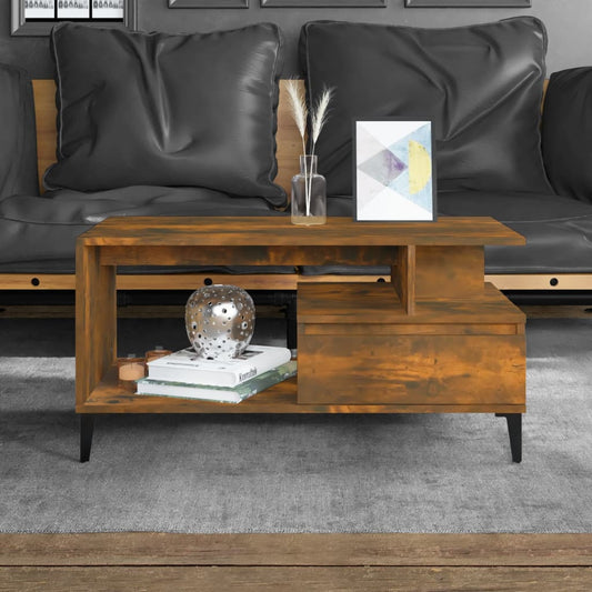 Coffee table, smoky oak, 90x49x45 cm, processed wood