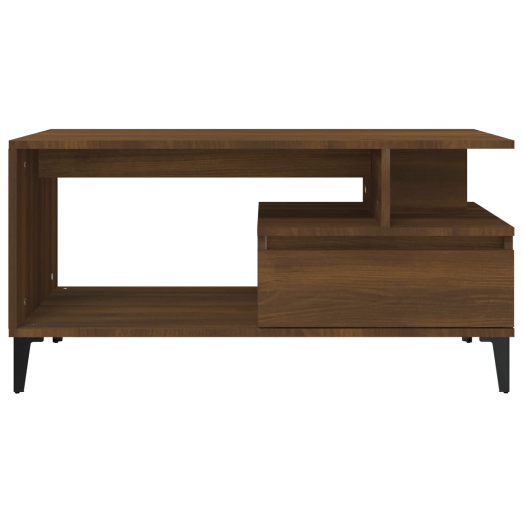 Coffee table, brown oak, 90x49x45 cm, processed wood