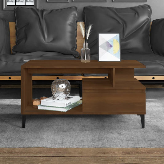 Coffee table, brown oak, 90x49x45 cm, processed wood