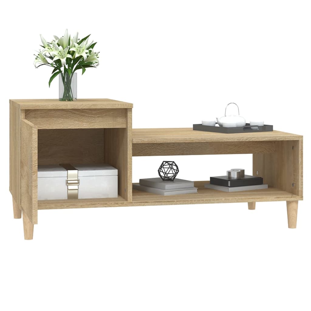 Coffee table, sonoma oak, 100x50x45 cm, processed wood
