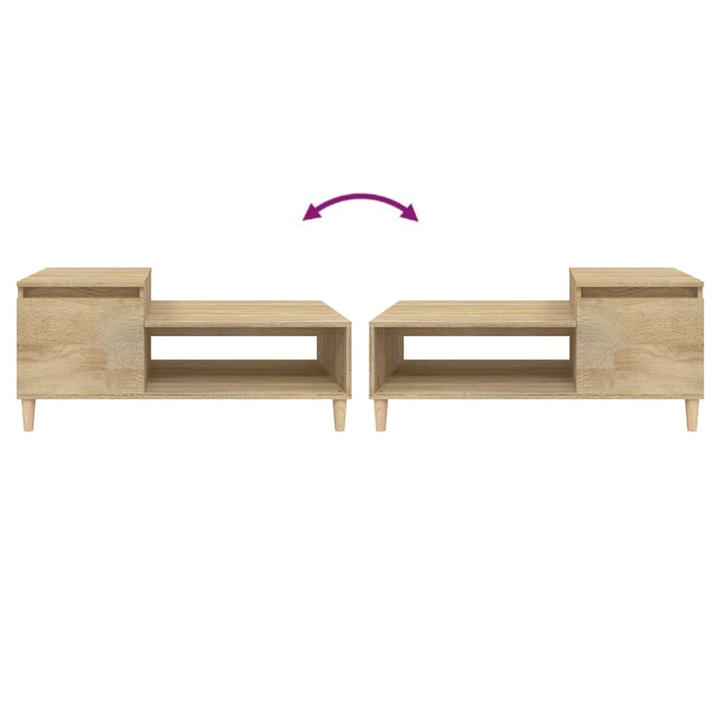 Coffee table, sonoma oak, 100x50x45 cm, processed wood