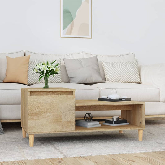 Coffee table, sonoma oak, 100x50x45 cm, processed wood