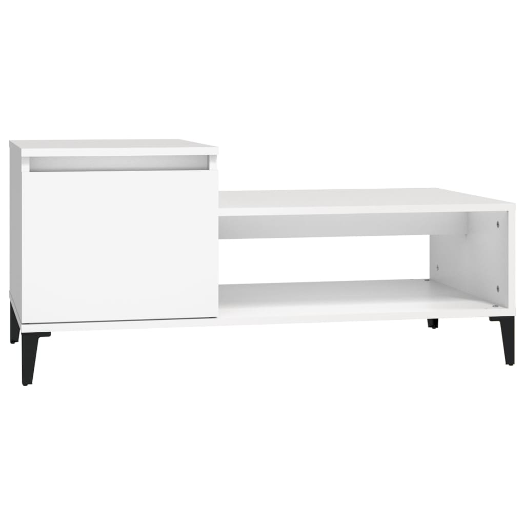 Coffee table, white, 100x50x45 cm, processed wood