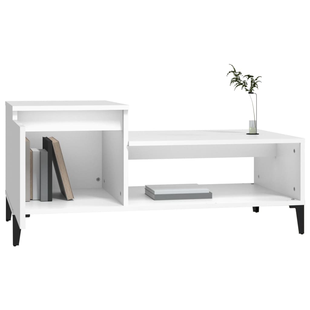 Coffee table, white, 100x50x45 cm, processed wood