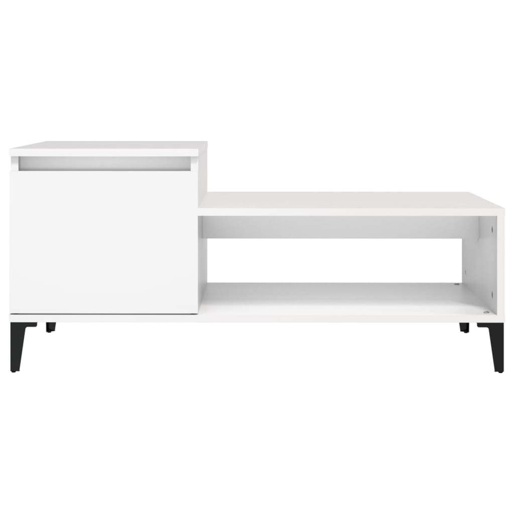 Coffee table, white, 100x50x45 cm, processed wood