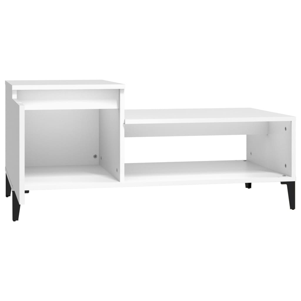 Coffee table, white, 100x50x45 cm, processed wood