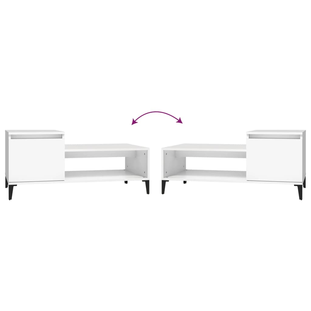 Coffee table, white, 100x50x45 cm, processed wood