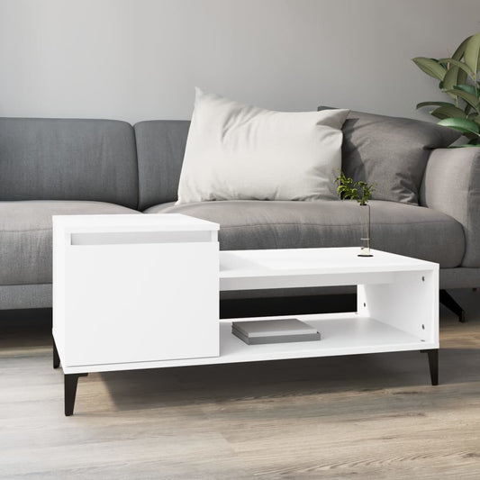 Coffee table, white, 100x50x45 cm, processed wood